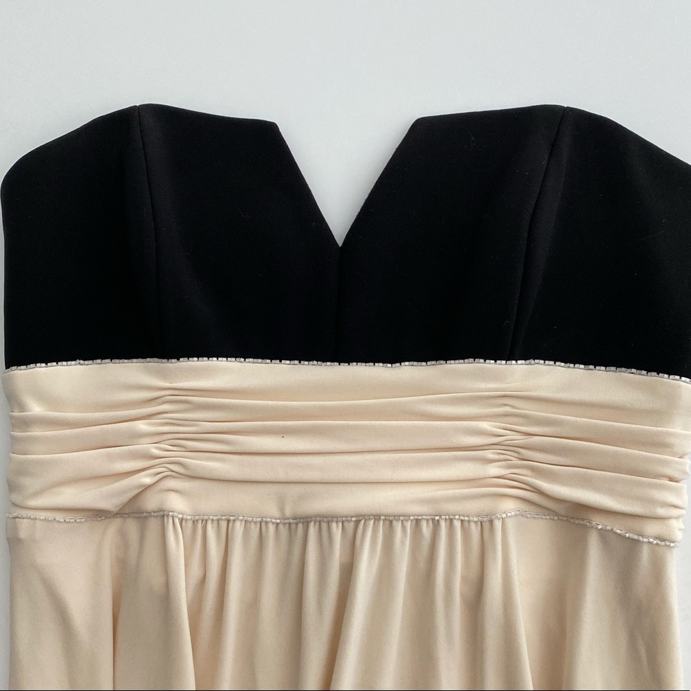 WORN ONCE. Black and cream asymmetrical dress.